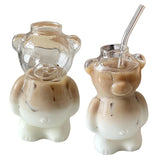 Cute Bear Glass Cup Cartoon Bear Shaped Coffee Mug Bear Shaped Glass Cup Beverage Glasses for Girlfriends Female Birthday Gift