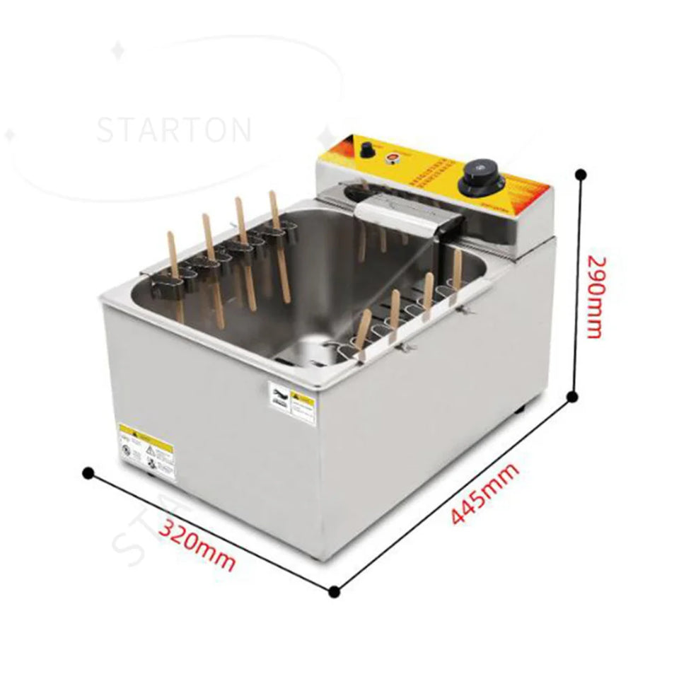 Commercial Korean 12L Cheese Corn Hot Dog Deep Fryer Machine Cheese Electric Mozzarella Fryer for Food Truck