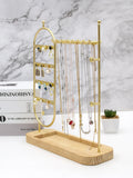 1 desktop solid wood base jewelry rack suitable for organizing and storing watches, earrings, bracelets, necklaces, etc