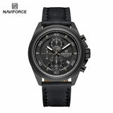 Original NAVIFORCE Business Luxury Leather Strap Men Watches Sports Chronograph Watch for Man 3ATM Waterproof Quartz Wristwatch