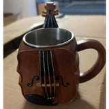 Stainless Steel Musical Instrument Coffee Mug Ornament Durable Guitar Style Water Cup Easy To Clean Comfortable Handle