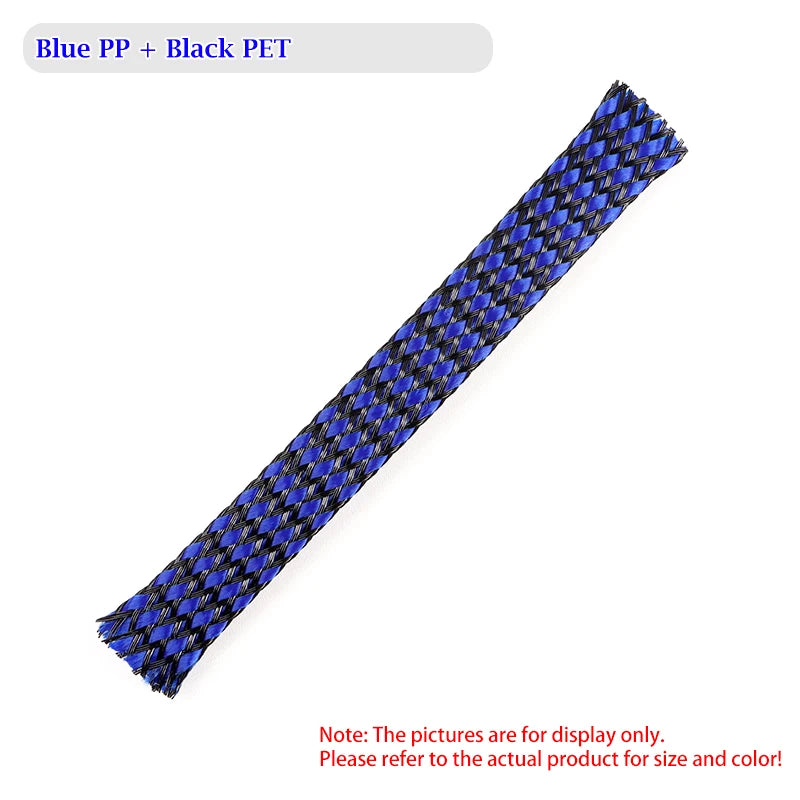 1~100m New  Flexible Braided PP Cotton + PET Yarn Harness Sheath Sleeving Cable Sleeve Wrie Insulated Protection Wrap 4 8 12mm