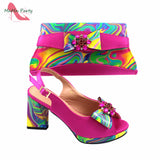 2024 INS Hot Sale New Arrivals Red Color Italian Design Shoes Matching Bag Set Super High Heels Pumps for Garden Party
