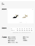 Summer Women's Fashion Pointed Sandals Elegant Temperament High Heeled Comfortable Color Blocked Slip on Half Slippers 2026