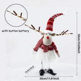 Christmas Large Standing Elk Plush Doll With LED  Lights Navidad Figurine Reindeer Ornaments For Xmas Kid Gift Home Decorations