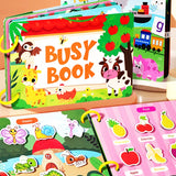 Interactive Silent Book Enhancing Recognition Numbers, English Letters, Fruits, Animals Weather Reusable Stickers Activity Books