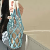 Portable Coffee Cup Bag Hollow Out Bottle Bag Practical Mugs Bag Foldable Water Bottle Bags Woven Net Bag Cup Cover
