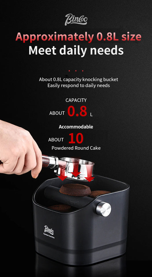 Bincoo 0.8L Coffee Knock Box Espresso Grounds Container Anti Slip Espresso Dump Bin Grind Beveled Barista Goods Cafe Accessories