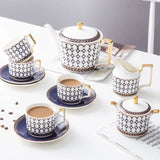 Nordic Ins Bone China Coffee Cup Golden Handle Coffee Pot Ceramic High Grade Milk Tea Pot Creative Afternoon Tea Black Tea Cup