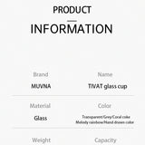 MUVNA Glass Coffee Cup 100ml 160ml 220ml 320ml Espresso Cups Coffee Accessories Anti-Scald Coffee Mugs Glass Transparent Gray