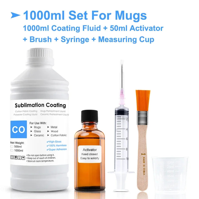 Spray Sublimation Coating For Cotton Fabric T-shirt Canva Caps Mugs Glass Ceramic Metal Wood Sublimation Ink Pretreatment Liquid