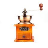 Antique Manual Coffee Grinder Hand Crank Bean Mill Classic Wooden Ceramic Burr Spice Muller Retro vintage Adjust Coffee Machine