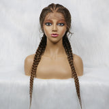 KIMA New Arrival 26 Inches Braided Wigs Synthetic Lace Front Hair Wig With Baby Hair for Black Women