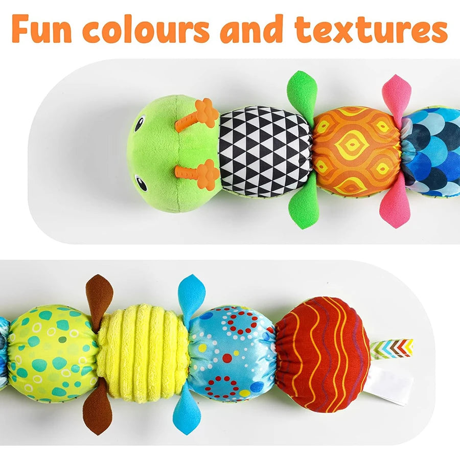 Baby Toys Musical Caterpillar Infant Stuffed Animal Toy with Crinkle Rattles Soft Sensory Toys Newborn Boys Girls 0 3 6 12 Month