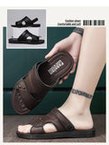 Summer Men's Sandals Leisure Beach Shoes Male Holiday Slippers Outdoor Retro Comfortable Casual Sandals leather Men Slippers
