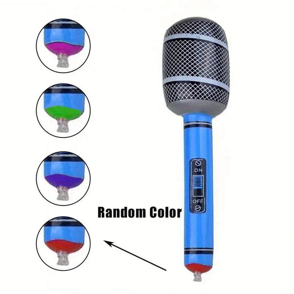 4pcs Inflatable Microphones 35cm/13.77 inch Random Color Microphone Toys Music Party Decoration Props Inflatable Instrument