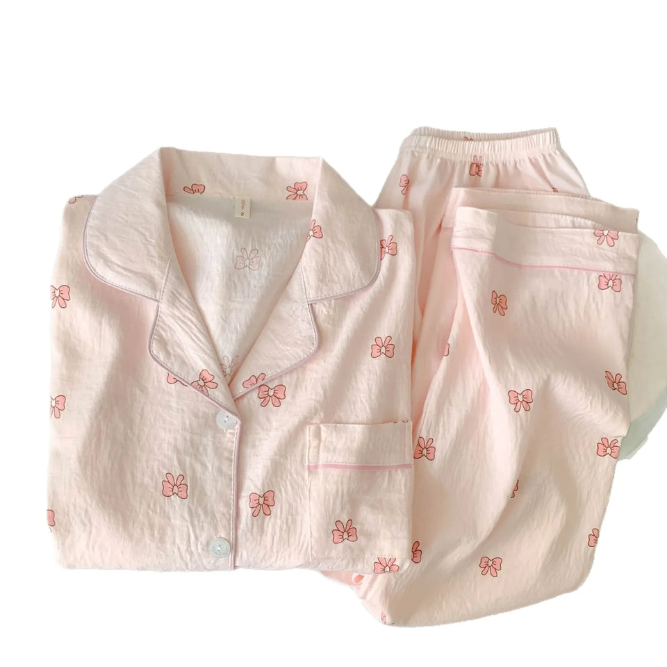 Spring/Autumn New Arrivals: Cloud-Print Cotton Long-Sleeved Pyjama Set for Women Adorable Sweetheart Style Nightwear Homewear Se