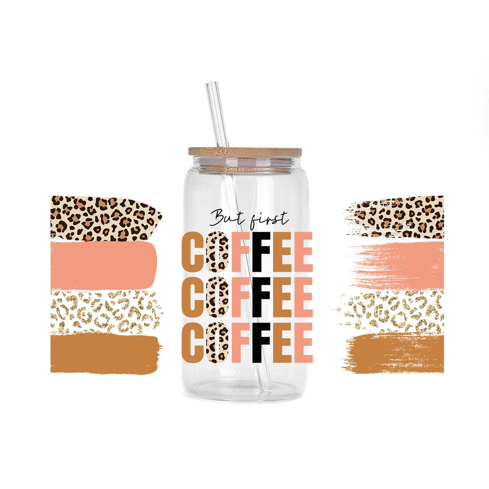 Coffee vibe Series easy peel waterproof DIY decoration decals 3D transfers uvdtf crystal sticker 16oz uv dtf cup wraps
