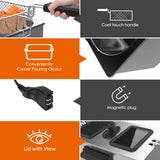 M Minca 3L Electric Deep Fryer with Hooked Fry Basket - 1500W Stainless Steel & Enamel Inner Pot, Adjustable Temperature Control