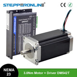 STEPPERONLINE Nema 23 Stepper Motor Open Loop Kit 3Nm 113mm and Driver DM542T for CNC Engraving Milling Machine