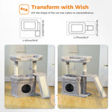Small Cat Tree for Indoor Cat Tower with Sisal Scratching Post and Pad Wide Top Perch Large Cat Condo Cat Scratchers Cat Toys