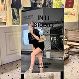 Outdoor photo mirror floor-to-ceiling clothing store display board door sign billboard mirror