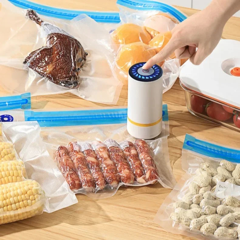 Electric Air Pump for Vacuum Bags Portable USB Mini Vacuum Sealer Rechargeable Food Vacuum Packaging Sealing Machine for Home