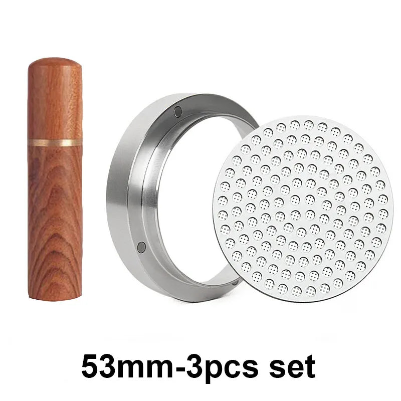 51/53/58mm Espresso Tamper Set 3pcs WDT Tool Espresso Dosing Funnel Puck Screen Coffee Stirrer Distribution Tool Coffeware Sets