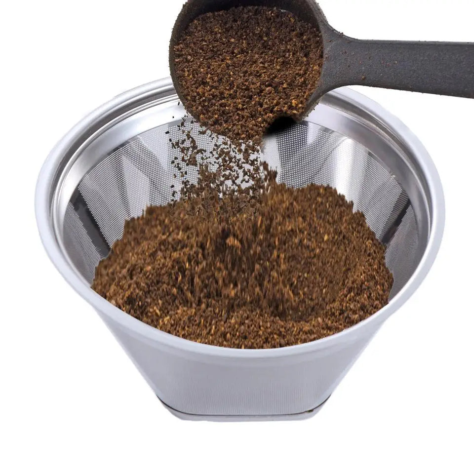 304 Stainless Steel Cafe Drip Coffee Machine Filter Fine Mesh Reusable Coffee Powder Basket with Foldable Handle Tea Strainer