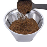 304 Stainless Steel Cafe Drip Coffee Machine Filter Fine Mesh Reusable Coffee Powder Basket with Foldable Handle Tea Strainer