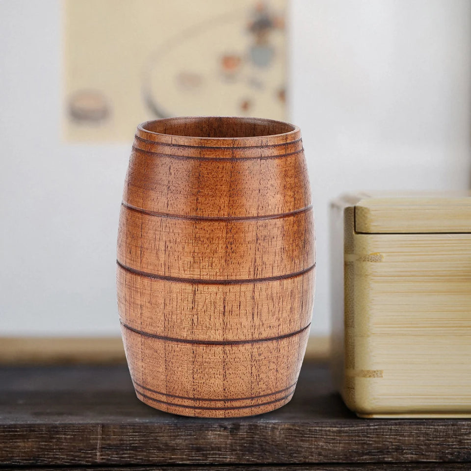 Wood Cup Household Natural Classical Wood Water Cup Beer Coffee Milk Tea Cup Kitchen Utensils 8cm Diamete