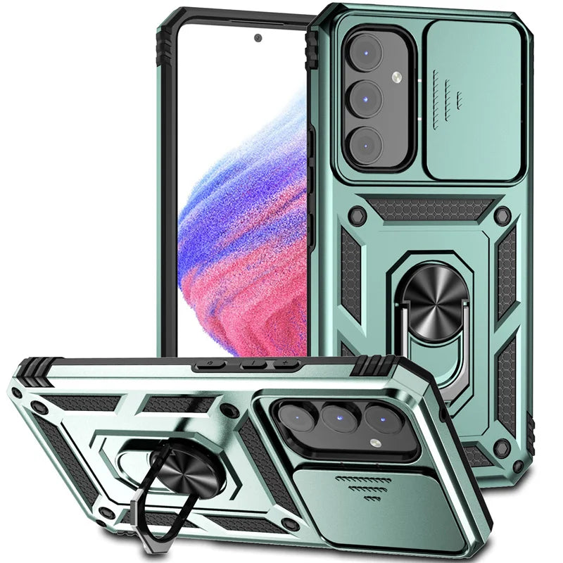 For Samsung Galaxy A14 A34 A54 5G Case Slide Camera Protect Armor Phone Case For Samsung A54 A 14 34 54 Magnet Holder Ring Cover
