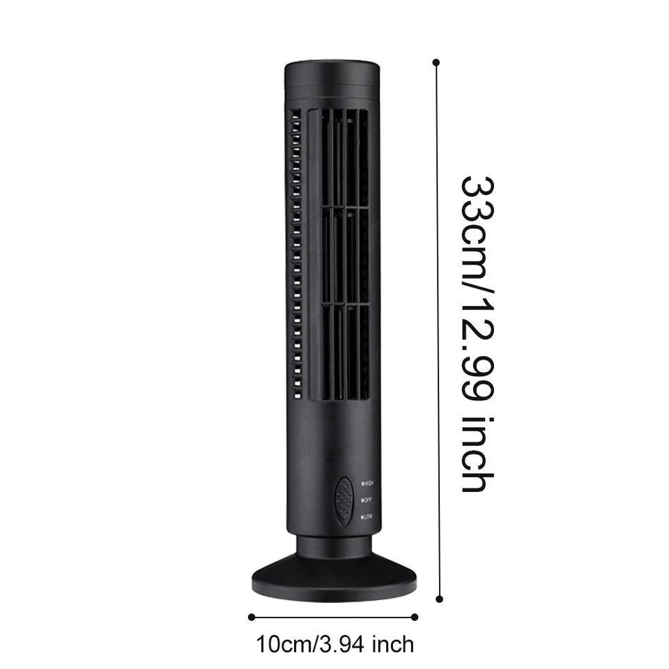 LED Tower Fan Bladeless Tower Fan 90 Degree Oscillating Quiet Portable USB Electric Desk Fan with Light for Home Bedroom Office