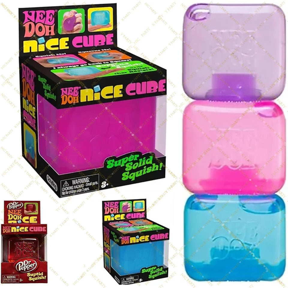 Nice Cube Squishy Toy Sensory Stress Reliever Soild Birthday Gift Party Favors for Anxiety Decompressed Adults Kids Party Decor