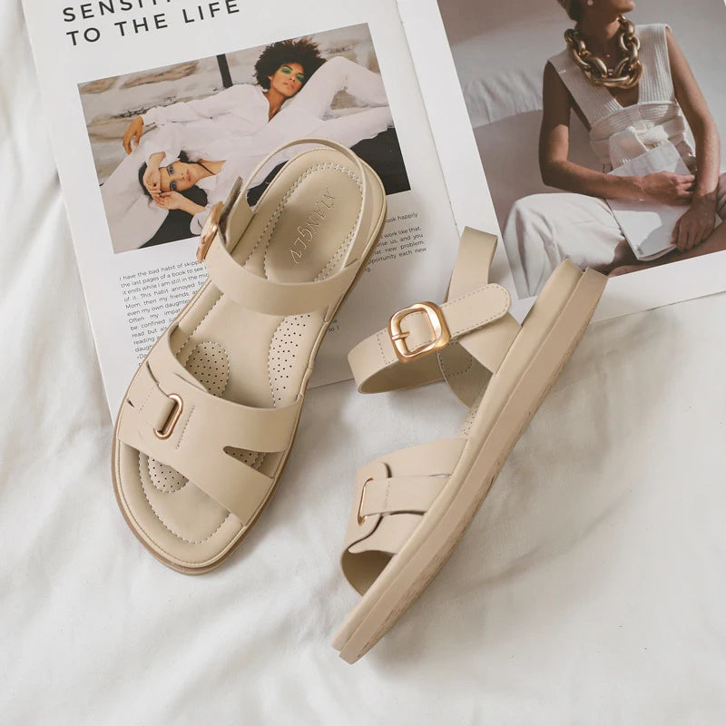 Women's summer new thick-soled sandals with a comfortable feel, non-tiring for the feet, soft-soled, fashionable, non-slip beach