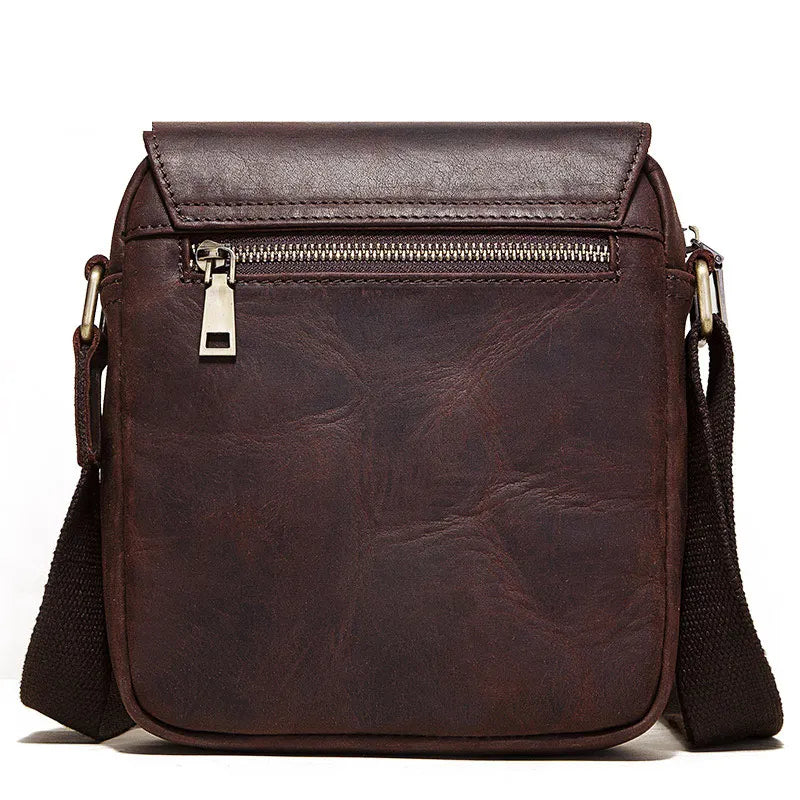 Fashion Crazy Horse Leather Men's Messenger Bag Flap Large Capacity Crossbody Bag Top Quality Shoulder Bag Sling Bag Tote