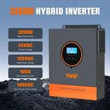 PowMr 24V 3200W 110V Hybrid Solar Inverter MPPT 60A Charger Controller Max PV Solar 108Vdc inversores híbridos solares for home