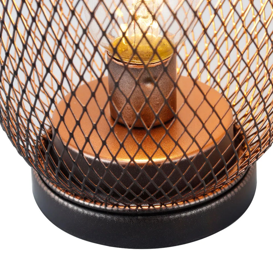 2Pcs Metal Cage Table Lamp Round Shaped LED Lantern Battery Powered Cordless Lamp for Weddings Party  Home Decor Candle Holder