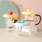 Silicone Cup Cover Round Tea Coffee Sealed Lids Anti-Dust Reusable Drink Covers Heat Resistant Mugs Cups Drinking Accessories