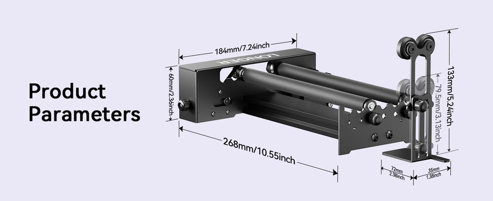 Rotary Roller Upgrade Kits For Laser Engraver Cutting Machine  Engraving Cutting Cylindrical object