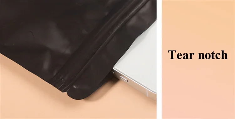 100PCS Matte Black Aluminum Foil Ziplock Packaging Bag Resealable Snack Coffee Sugar Beaf Biscuit Candy Tea Gift Storage Pouches