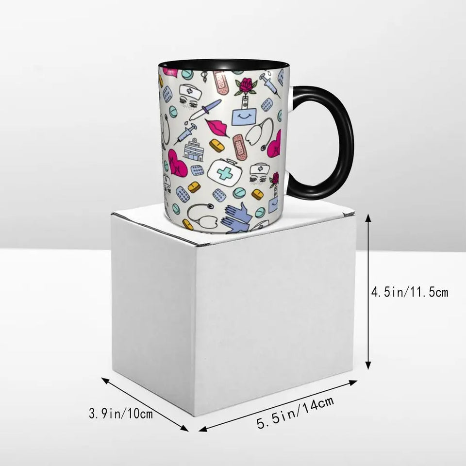 Pink Doctor Nurse Coffee Mugs DIY Customized Enfermera En Apuros Ceramic Milk Tea Mug Cup