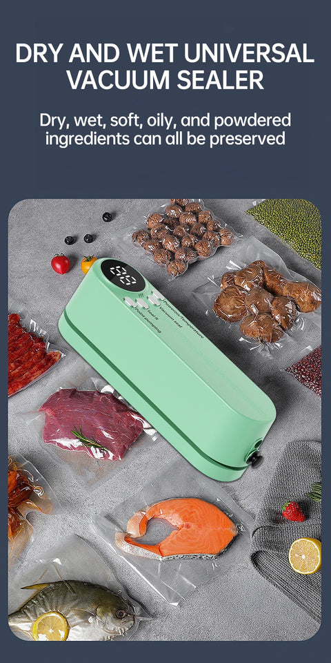 Mini Vacuum Sealer Machine Bag Rolls Food Sealer Compact Food Preservation System with Vacuum Bags & Inhalation tool kit