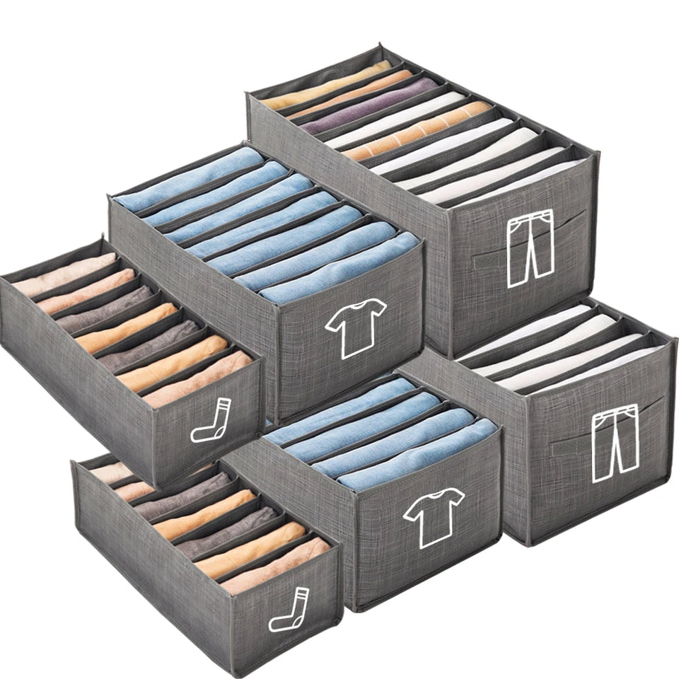 Closets Clothes Organizer Foldable Clothing Underwear Jeans Storage Box Drawer Organizer with Handles Wardrobe OrganizersDivider