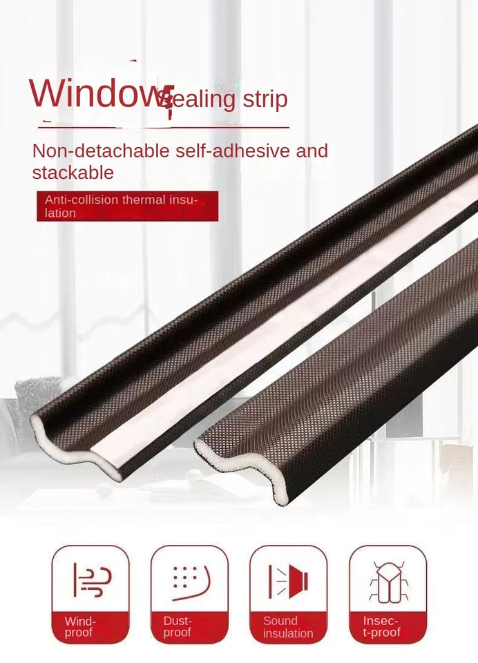 6M Self Adhesive Casement Window Door Sealing Strips Wearable Seal Foam Tape Acoustic Waterproof Dustproof Weather Stripping