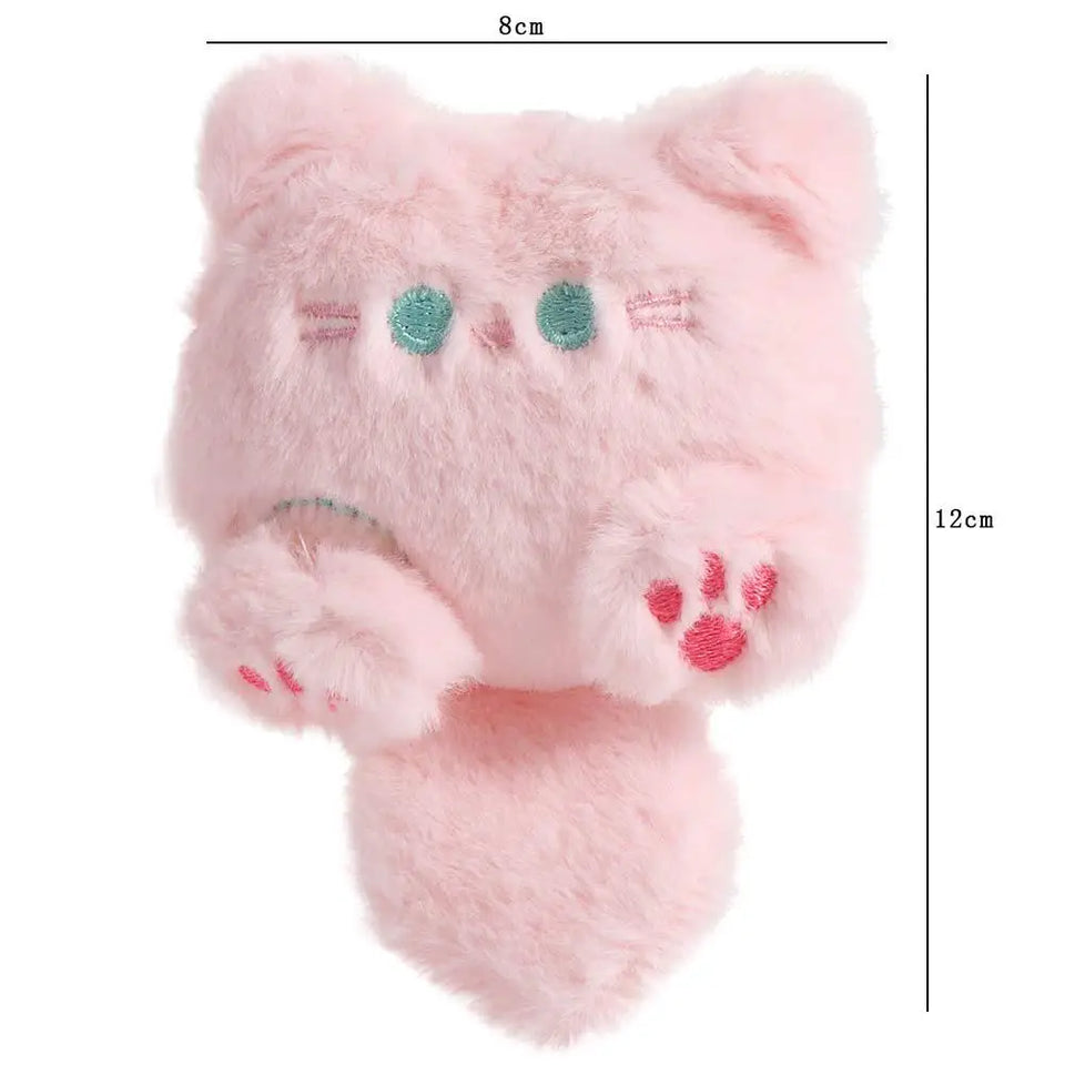 Kawaii Plush Brooch Coffee Cat Plush Keychain Soft Stuffed Cute Cat Plush Doll Colorful Ins Animal Plush Key Chain Kid Girls