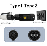 Type 1 to Type 2 EV Charger Adapter 32A EV Charger Connector SAE J1772 to Type 2 Adapter for Electric Vehicle Charging