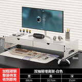Carbon Steel Monitor Stand with Drawer Desktop Riser Shelf for Computer Office Desk Organizer Ergonomic Workspace Solution