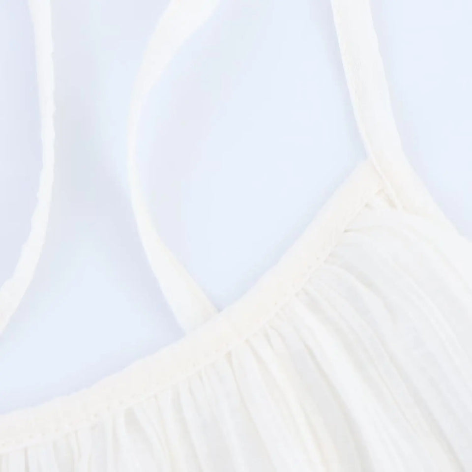 HH Women's Summer New Popular Sweet Laminated Decorative Halter Neck Dress Female Classy Sexy Backless Mini Sleeveless Dress
