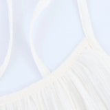 HH Women's Summer New Popular Sweet Laminated Decorative Halter Neck Dress Female Classy Sexy Backless Mini Sleeveless Dress